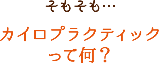 そもそも…カイロプラクティックって何？